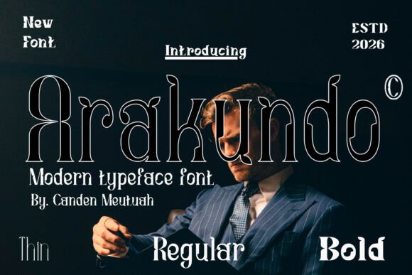Arakundo Display Typeface for Bold Brand Identity Projects