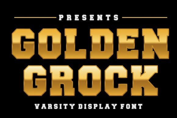 Golden Grock: A Bold Varsity Display Font for Modern Web Design